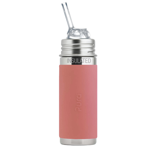 Pura Kiki Isolert Sugerørflaske Kiddo 260 ml / rose