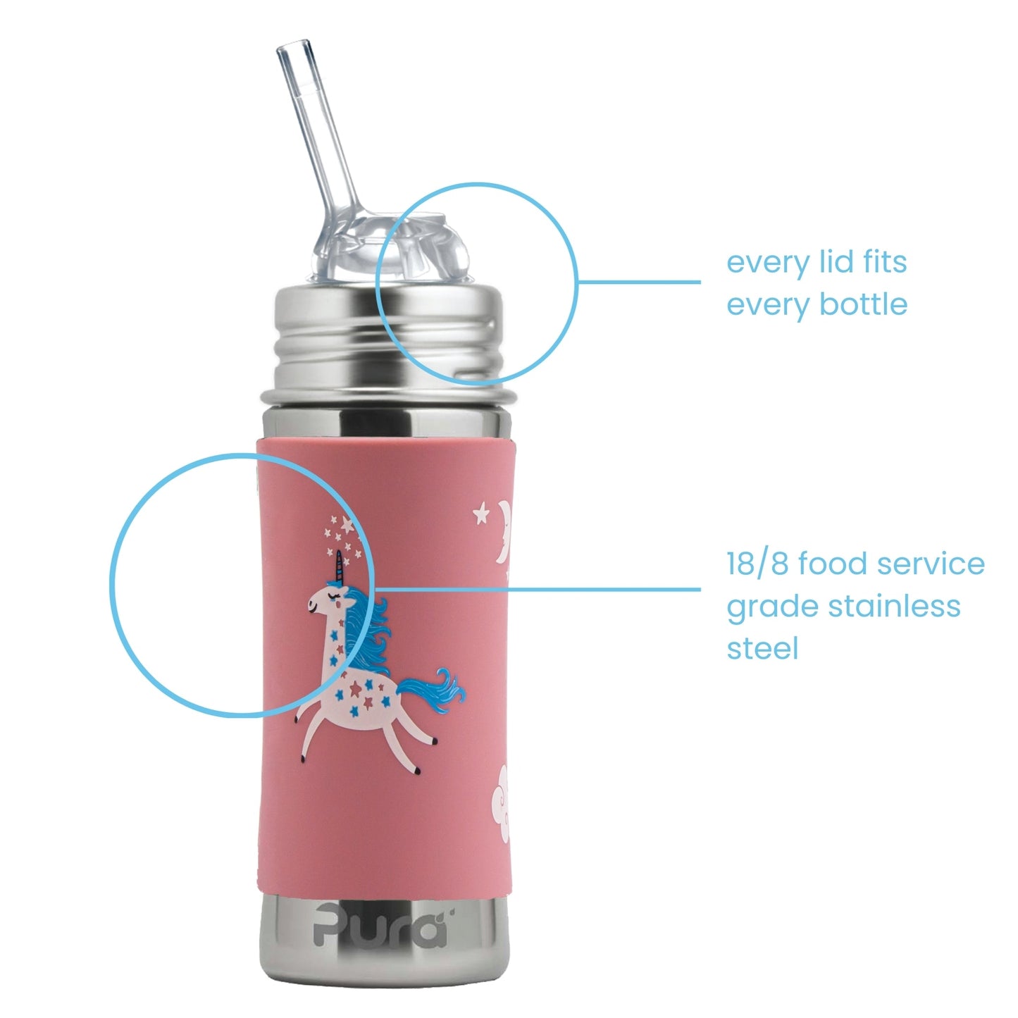 Pura Kiki Drikkeflaske 325 ml / unicorn