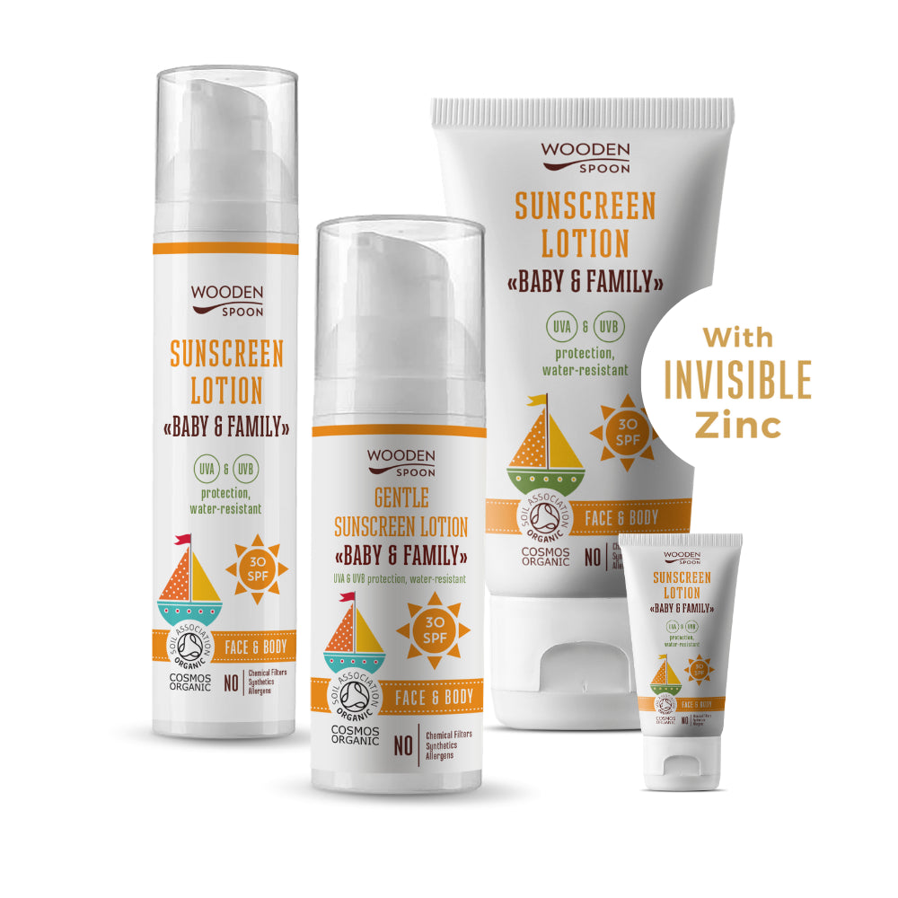 Wooden Spoon Naturlig Solkrem SPF 30 – Baby & Family – 100 ml